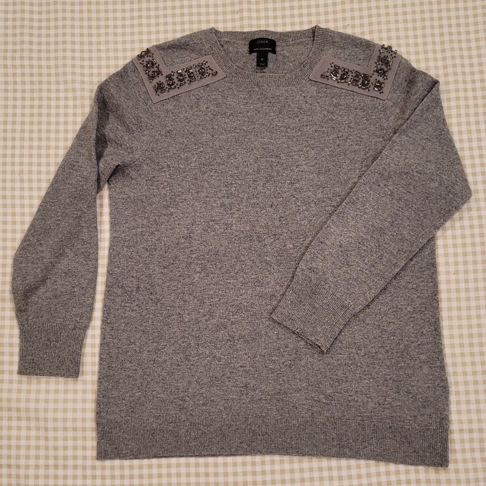 J.CREW wool blend sweater with beads size M